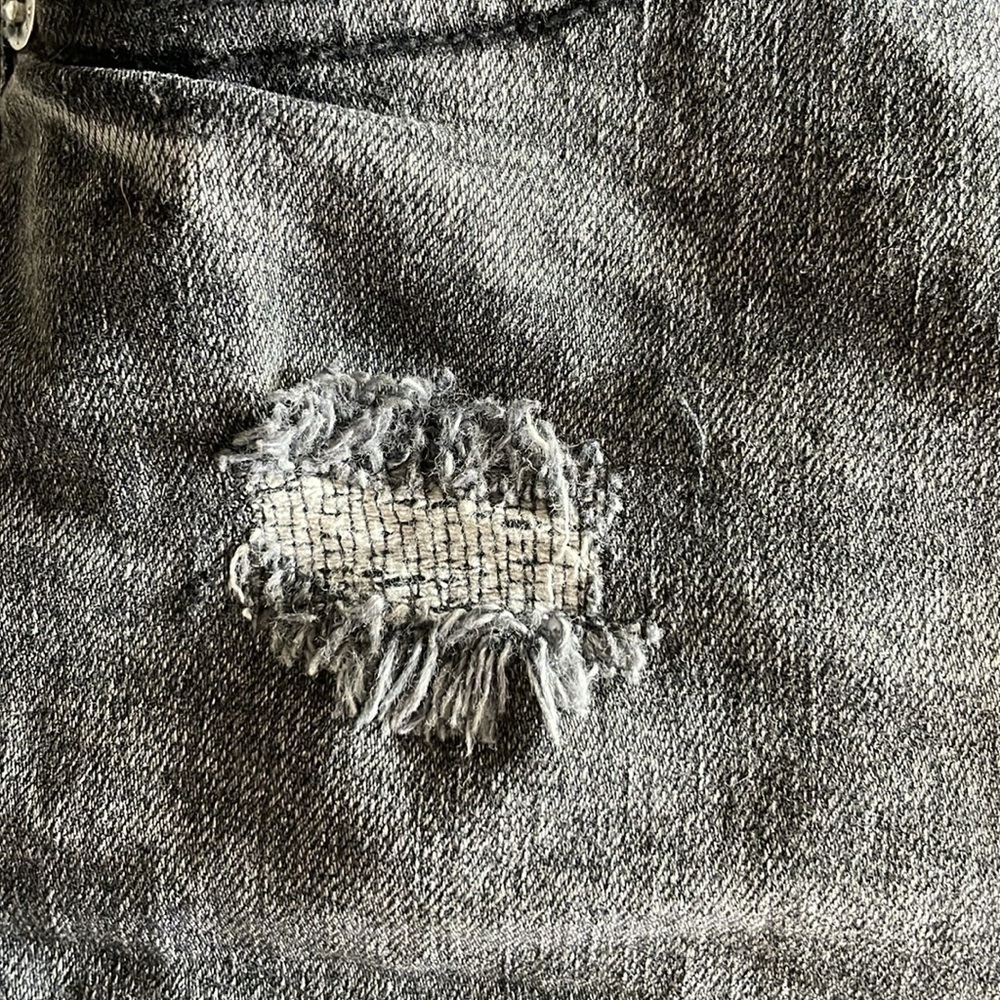 High-Rise Distressed Black Denim Shorts - Picture 9 of 10